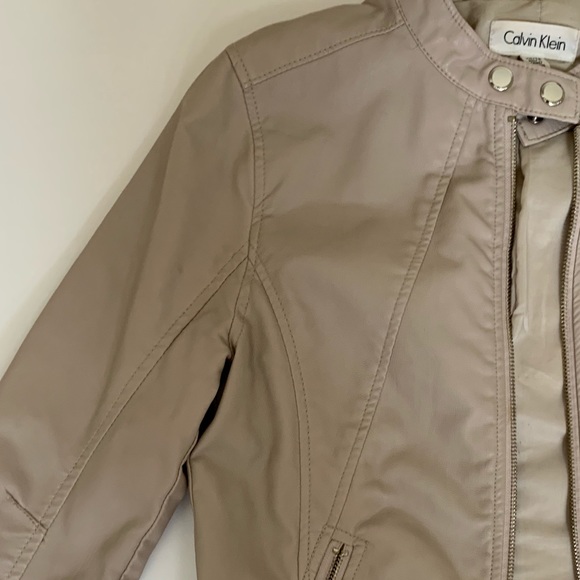 Calvin Klein Tan Leather Jacket (HOST PICK) - Picture 3 of 5